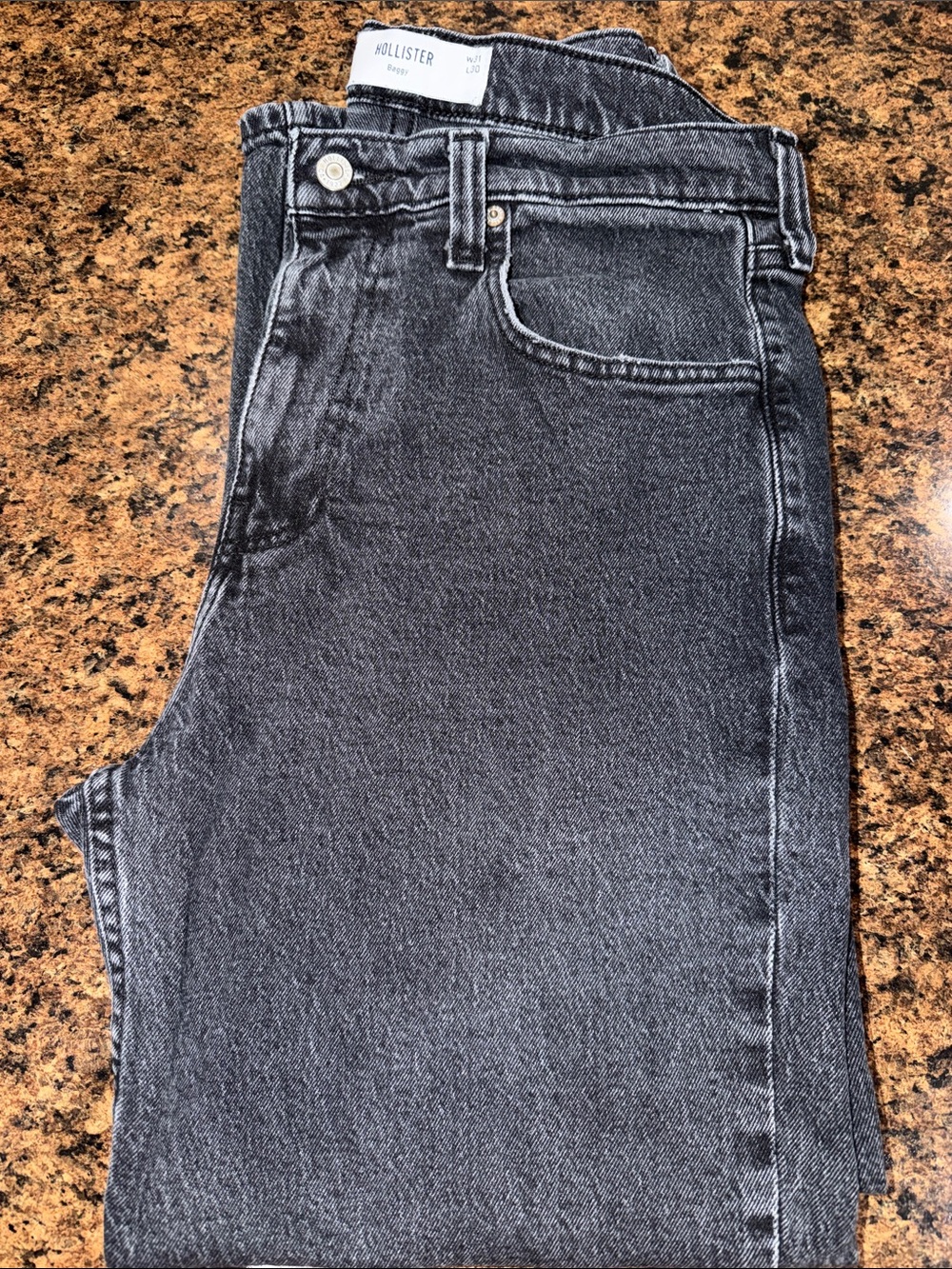 Hollister Faded Black Baggy Jeans 31x30